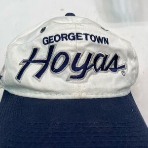 Vintage Georgetown Hoyas Sport Specialties Script SnapBack Hat White Twill